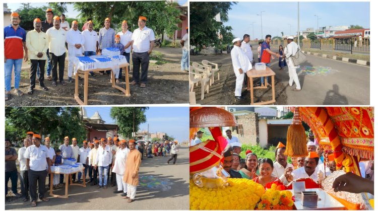 मराठा सेवा संघ व डॉ.ईश्वर जाधव मित्र परीवार गुवाहटी(आसाम) तर्फे वारकऱ्यांना मिनरल पाणी बॉटल वाटप