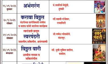 श्री विठ्ठल-रुक्मिणी मंदिरात समितीच्या वतीने गणेशोत्सव संगीत महोत्सवाचे आयोजन.  ◾नामवंत गायक-गायिकांच्या सुरेल गायनाने रंगणार सहा दिवसीय संगीत महोत्सव.