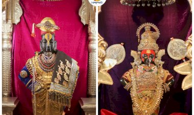 श्री विठ्ठलास अलंकार, रूक्मिणी मातेस पारंपारिक.   ◾श्री.विजयालक्ष्मी पोशाख सह अलंकार परिधान.श्री विठ्ठल मंदिरात भक्तिमय वातावरण