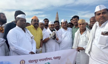 पंढरपूर येथील चंद्रभागा वाळवंट स्वच्छता अभियान उत्साहात संपन्न.  ◾७ ते २८ ऑक्टोबरदरम्यान ८५ टन कचरा संकलित; आजच्या श्रमदानातून २६ टन कचरा जमा.  ◾स्वच्छता अभियानात 1000 जणांचा सहभाग.