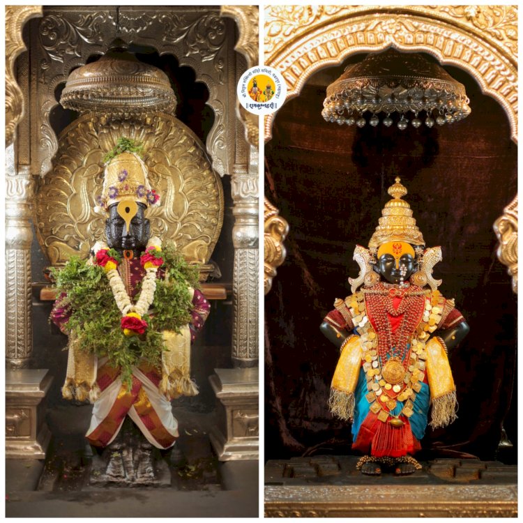 पंढरपूरात नवरात्रोत्सवानिमित्त श्री रुक्मिणी मातेला पारंपरिक अलंकारांचा साज.